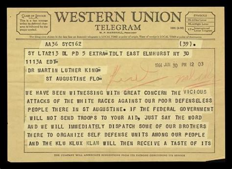 Telegram From Malcolm X To Mlk The Martin Luther King Jr Center For