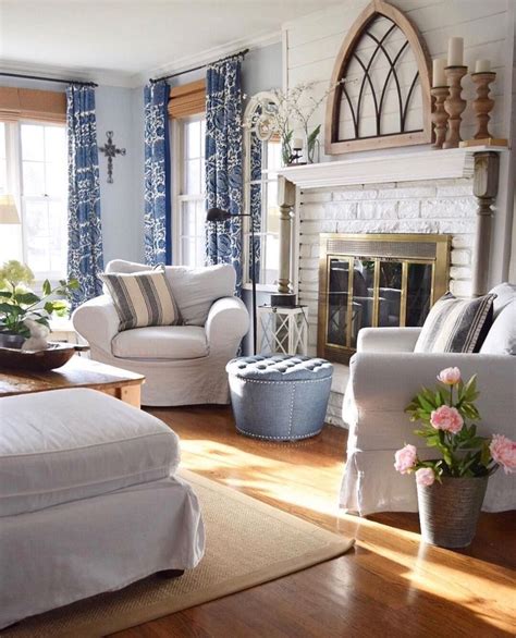 Never Tire Of The Blue And White French Country Living Room Farm