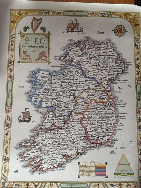 Ireland Surnames Circa 1300 Irish History Map Celtic