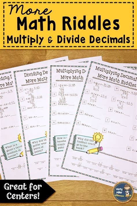 Decimals Math Riddles Worksheets More Multiplying And Dividing