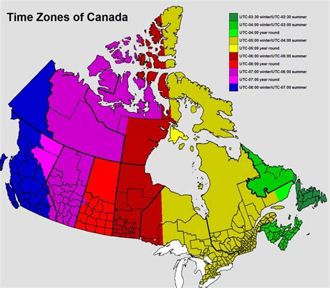Canada Time Zone Map Map Of Canada Time Zone Northern America