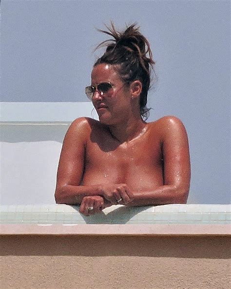 Love Island S Caroline Flack Spotted Sunbathing Topless As She Tops Up