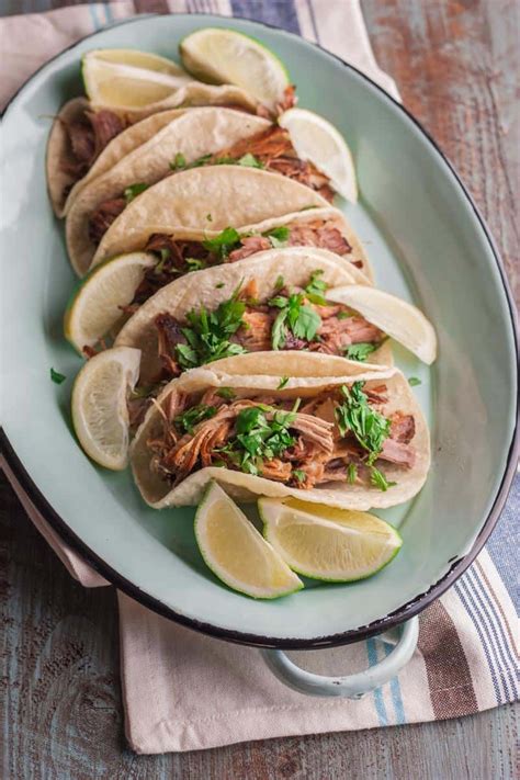 5 Ingredient Slow Cooker Pork Carnitas Tacos Sweetphi