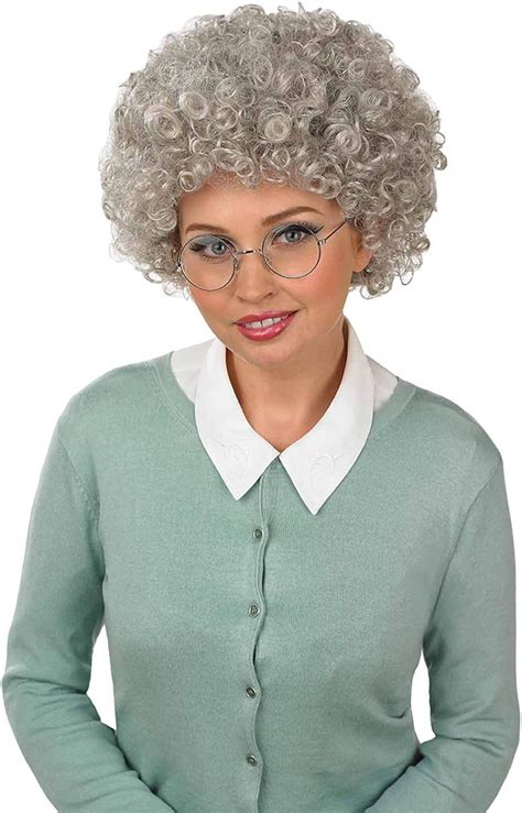 Hair Grey Wigs Lady Old Adults Shack Fun Granny Styles Of Range