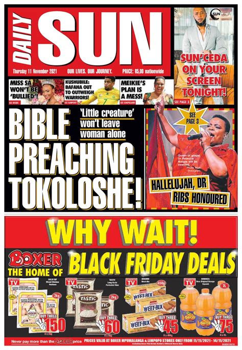 Daily Sun November 11 2021 Newspaper Get Your Digital Subscription