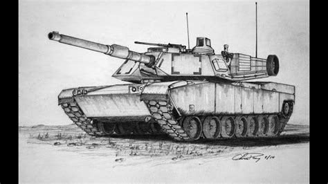 How To Draw A M1 Abrams Tank Youtube