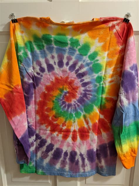 Small Spiral Tie Dye Long Sleeve T Shirt Rainbow Etsy
