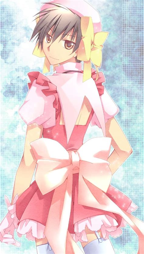 an anime character wearing a pink dress and bow tie with her hands on her hips