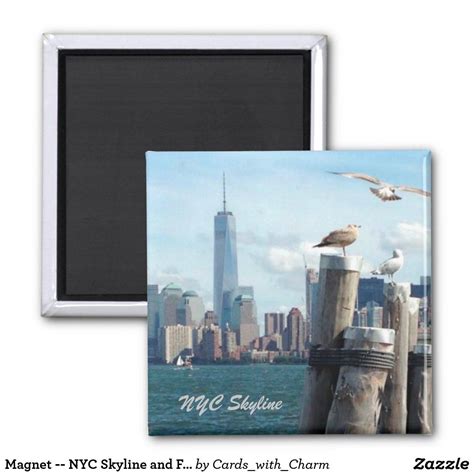 Magnet Nyc Skyline And Freedom Tower Nyc Skyline Magnets Nyc