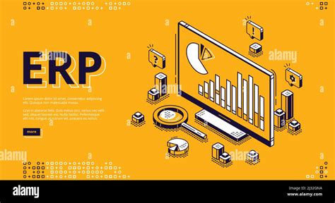 Erp Enterprise Resource Planning Isometric Landing Page Productivity