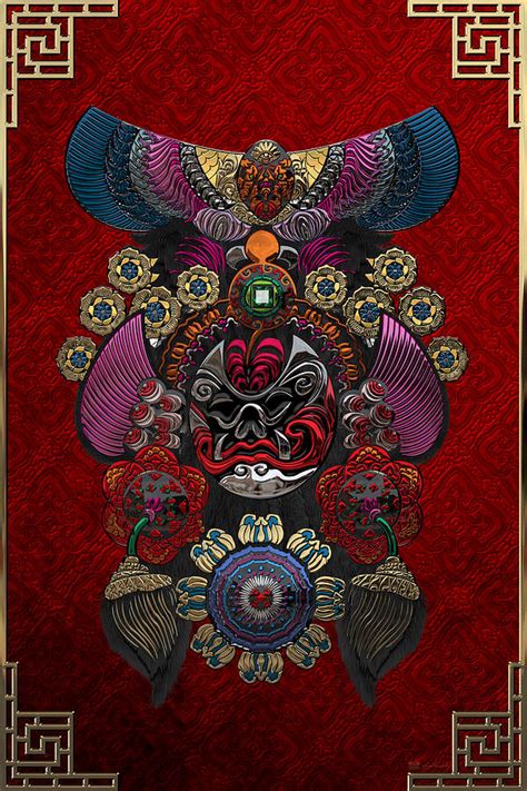 Chinese Masks Large Masks Series The Demon Digital Art By Serge