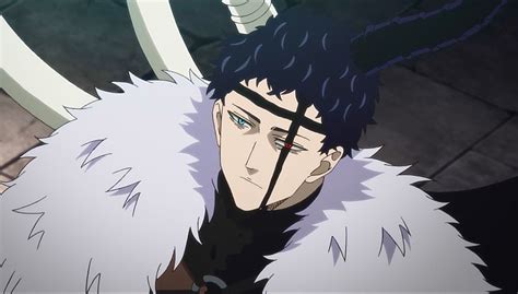 An Anime Character With Black Hair And Blue Eyes Wearing A Fur Coat