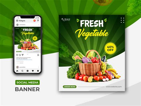Vegetables Social Media Promotion Banner Instagram Post Design By