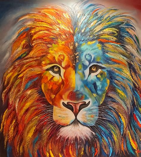 Rainbow Lion 5 Oil Paintingoriginally Modern Painting Sold Milamirosh