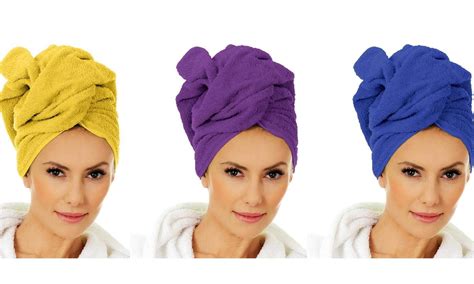 Towel Wrap Microfiber Head Turban For Women Set Of 3 Quick Dry And