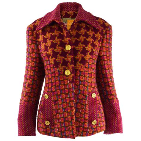 christian lacroix vintage pink bouclé wool and mohair rainbow tweed jacket 1980s for sale at