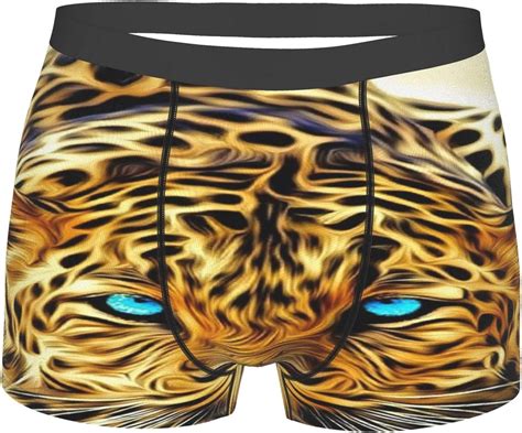 Men S Underwear Panther Leopard Blue Eyes Boxer Briefs Breathable