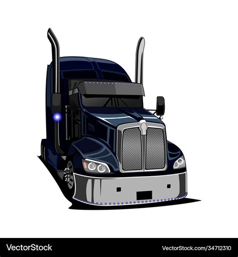 Head Semi Truck Royalty Free Vector Image Vectorstock
