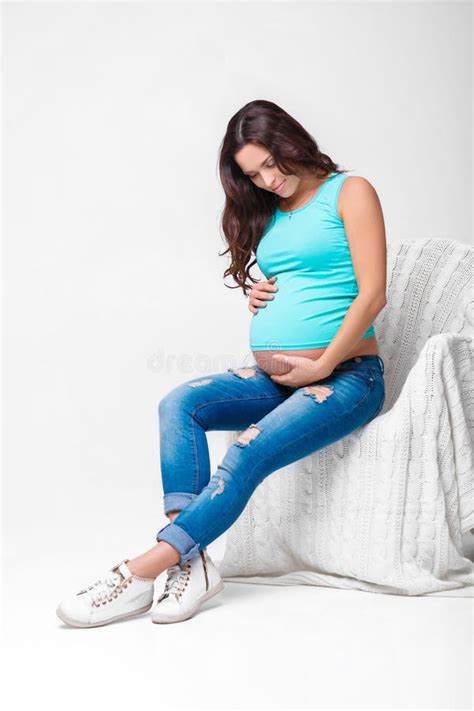 Beautiful Brunette Pregnant Woman Stock Image Image Of Belly Beauty