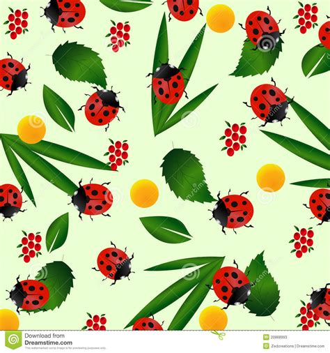 Looking for some creative ideas for your gardening or insect unit? Ladybug seamless pattern stock vector. Illustration of drawing - 20868993