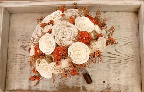 We did not find results for: Rustic fall alternative wedding bouquet with burlap roses