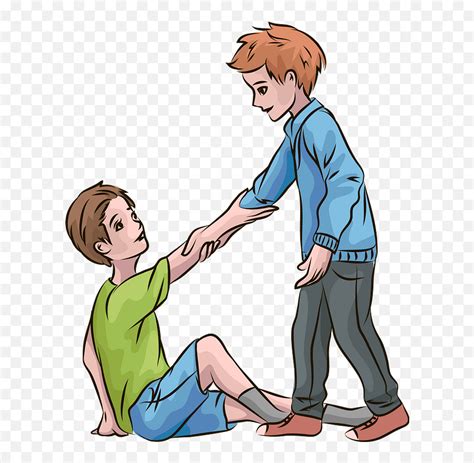 Boy Helping Other To Stand Up Clipart Free Download Helping Poor