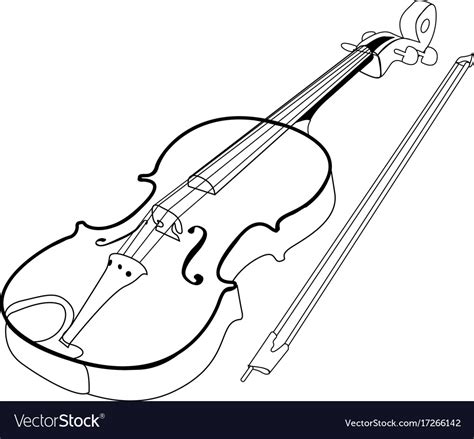Isolated Violin Outline Royalty Free Vector Image