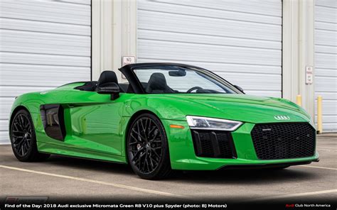 Find Of The Day 2018 Audi Exclusive Micromata Green R8 V10 Plus Spyder