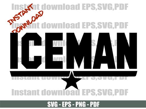 Top Gun Iceman Design Sublimation Svg Png Eps Pdf Digital Etsy Canada