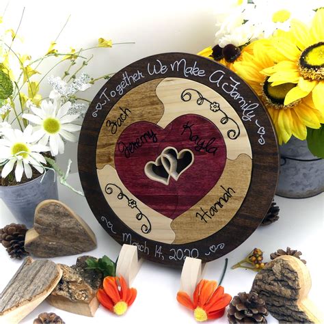 Nowadays, blended families are quite common; Personalized :: Unity Puzzle for Wedding Blended Family ...