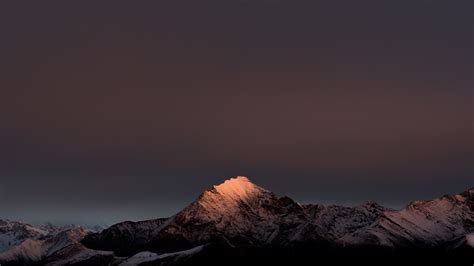 Download Wallpaper 1366x768 Evening Clean Sky Mountains Peak Nature