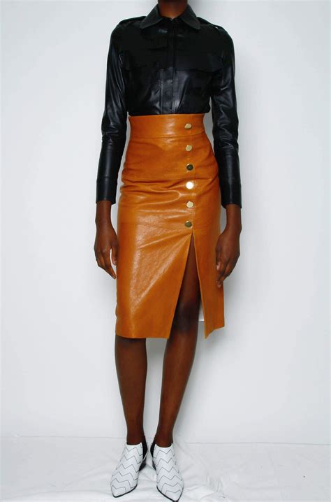 Skirts Buy Button Front Leather Skirt Online Skiim London Skiim Paris