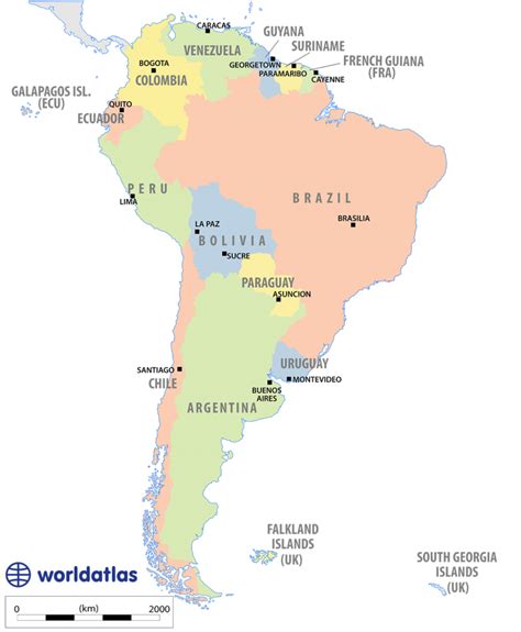 Maps Of South America Cities In South America Deserts Of The World
