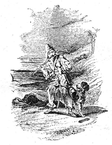 Robinson Crusoe Discovers A Foot Print Sir John Gilberts Illustration For Defoes Life And