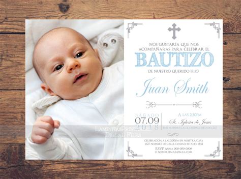 Invitaciones De Bautizo Para Chico Invitacion Español Baptism Cards
