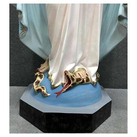 Blessed Mary Statue Stepping On Snake Cm Painted Fiberglass Online