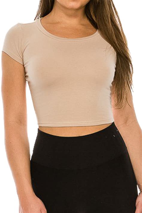 Fitted Crop T Shirt Nude MKW Collection