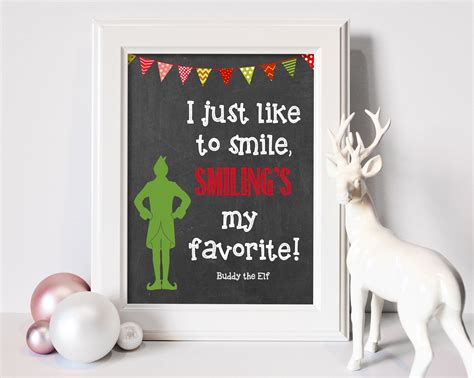 8x10 Buddy the Elf Printable Smiling's My Favorite | Etsy | Buddy the
