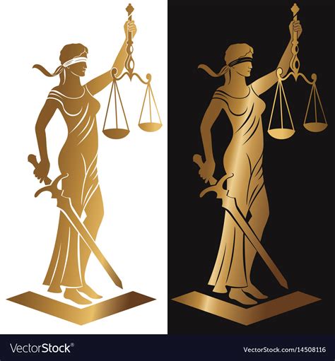 Lady Justice Gold Royalty Free Vector Image Vectorstock