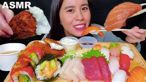 Asmr Sushi Platter Sashimi Nigiri Mix South Bay Special Roll Mukbang