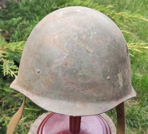 Original Russian Military Soviet Army Wwii Ssh40 Type Steel Helmet Not
