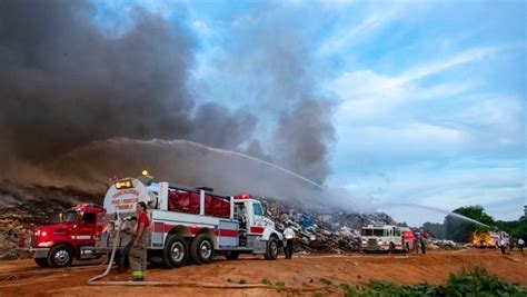A Large Fire Burned In A Landfill Near Highway 82 Saturday In Tuscaloosa