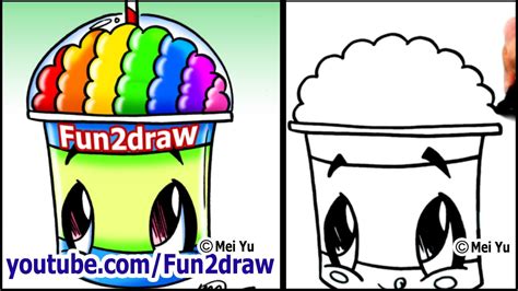 Draw A Cartoon Slushie With A Rainbow Brain Fun2draw How To