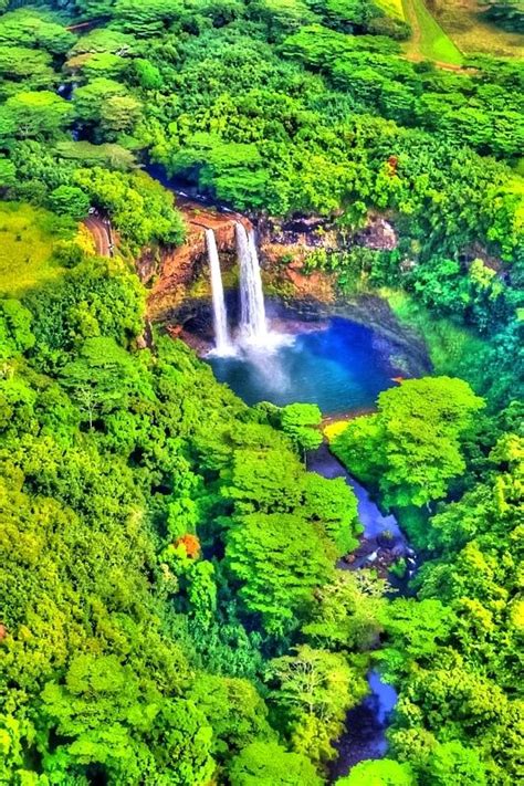 Waterfalls Amazing Creation Of Nature Wailua Falls Kauai Hawaii