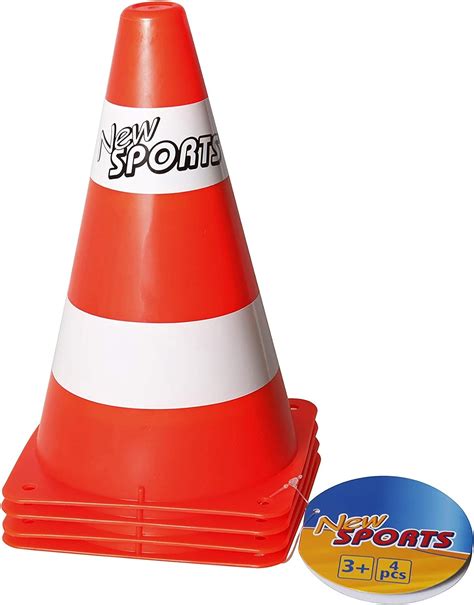 New Sports 63086 Toy Traffic Cones Set Of 4 Height 23 Cm Uk