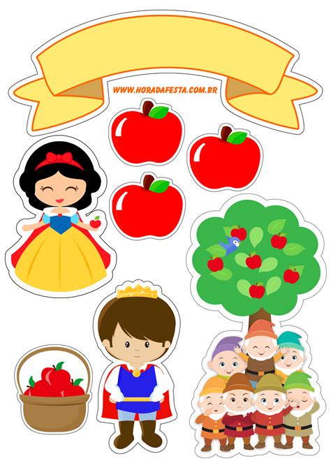 Branca De Neve E Os Sete An Es Topo De Bolo Pack De Imagens Gr Tis Png