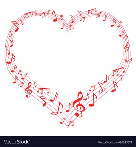 Music Of Love Notes In Heart Shape Royalty Free Vector Image