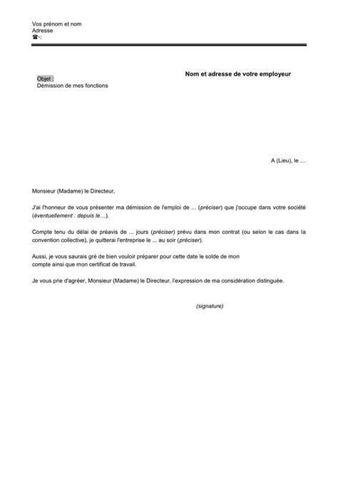 Lettre De Demission Belgique Modele