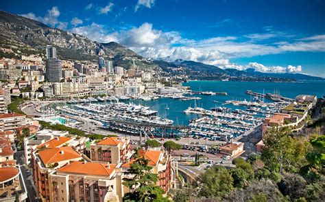 Wallpaper Monte Carlo Monaco Berth Yacht Speedboat Houses 1920x1200