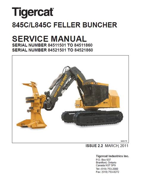2017 845 Tigercat Feller Buncher Service Manual Bestbup
